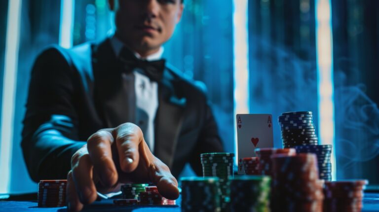 The man playing poker